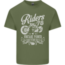 Riders 78 Motorcycle Motorbike Biker Mens Cotton T-Shirt Tee Top Military Green
