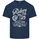 Riders 78 Motorcycle Motorbike Biker Mens Cotton T-Shirt Tee Top Navy Blue
