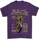Riders Inc Motorcycle Cafe Racer Biker Bike Mens T-Shirt Cotton Gildan Purple