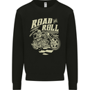 Road and Roll Motorbike Biker Motorcycle Mens Sweatshirt Jumper Black