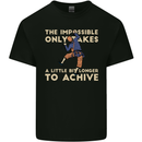 Rock Climbing the Impossible Funny Climber Mens Cotton T-Shirt Tee Top Black