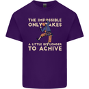 Rock Climbing the Impossible Funny Climber Mens Cotton T-Shirt Tee Top Purple