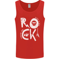 Rock Music Symbols Guitar Skull Mens Vest Tank Top Red