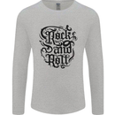 Rock and Roll Music Mens Long Sleeve T-Shirt Sports Grey