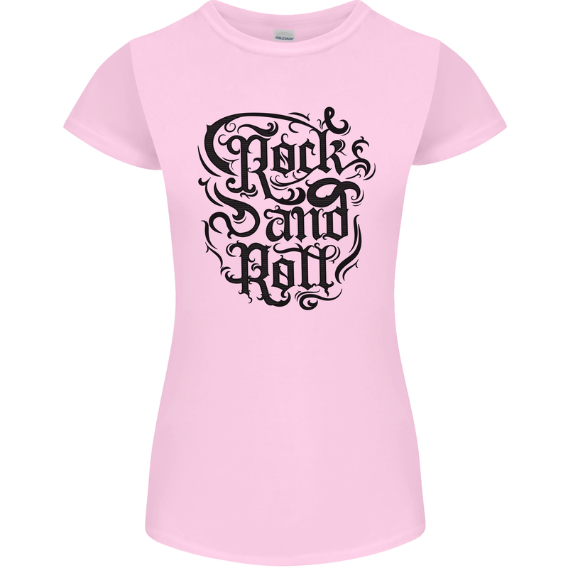 Rock and Roll Music Womens Petite Cut T-Shirt Light Pink