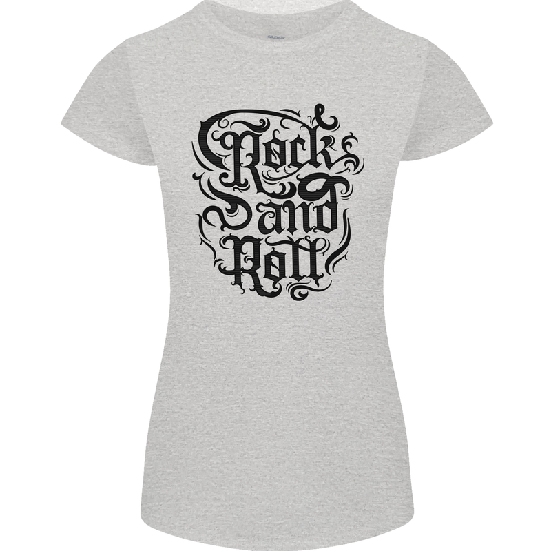 Rock and Roll Music Womens Petite Cut T-Shirt Sports Grey