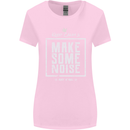 Rock n Roll Keep Calm & Make Some Noise Womens Wider Cut T-Shirt Light Pink