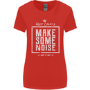 Rock n Roll Keep Calm & Make Some Noise Womens Wider Cut T-Shirt Red