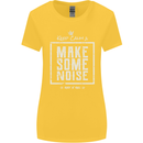 Rock n Roll Keep Calm & Make Some Noise Womens Wider Cut T-Shirt Yellow