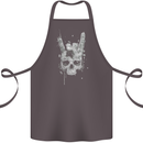 Rock n Roll Music Salute Skull Biker Gothic Cotton Apron 100% Organic Dark Grey