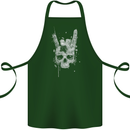 Rock n Roll Music Salute Skull Biker Gothic Cotton Apron 100% Organic Forest Green