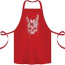 Rock n Roll Music Salute Skull Biker Gothic Cotton Apron 100% Organic Red