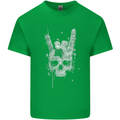 Rock n Roll Music Salute Skull Biker Gothic Kids T-Shirt Childrens Irish Green