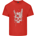 Rock n Roll Music Salute Skull Biker Gothic Mens Cotton T-Shirt Tee Top Red