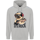 Rock n Roll Pug Funny Guitar Heavy Metal Mens 80% Cotton Hoodie Sports Grey