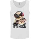 Rock n Roll Pug Funny Guitar Heavy Metal Mens Vest Tank Top White