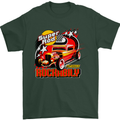 Rockabily Hot Rod Hotrod Dragster Mens T-Shirt Cotton Gildan Forest Green