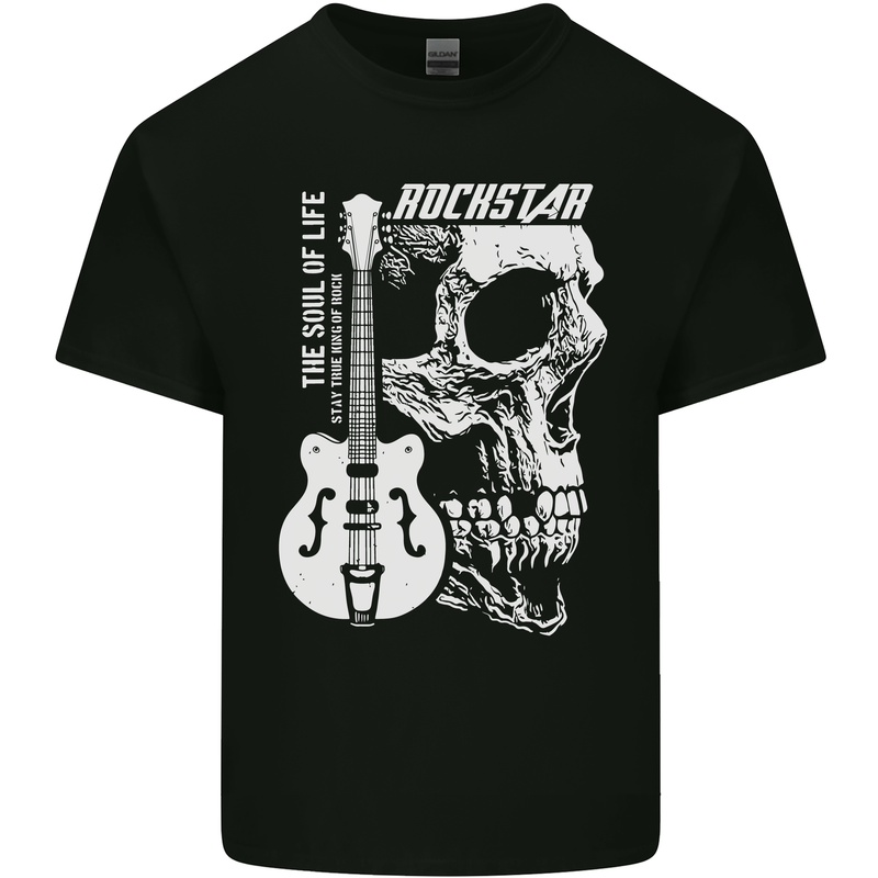 Rockstar Skull Rock Heavy Metal Guitar Kids T-Shirt Childrens Black