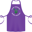 Rolling Funny Bong Weed Cannabis Drugs Cotton Apron 100% Organic Purple