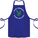 Rolling Funny Bong Weed Cannabis Drugs Cotton Apron 100% Organic Royal Blue