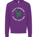 Rolling Funny Bong Weed Cannabis Drugs Kids Sweatshirt Jumper Purple