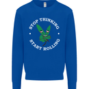Rolling Funny Bong Weed Cannabis Drugs Kids Sweatshirt Jumper Royal Blue