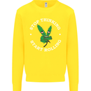 Rolling Funny Bong Weed Cannabis Drugs Kids Sweatshirt Jumper Yellow