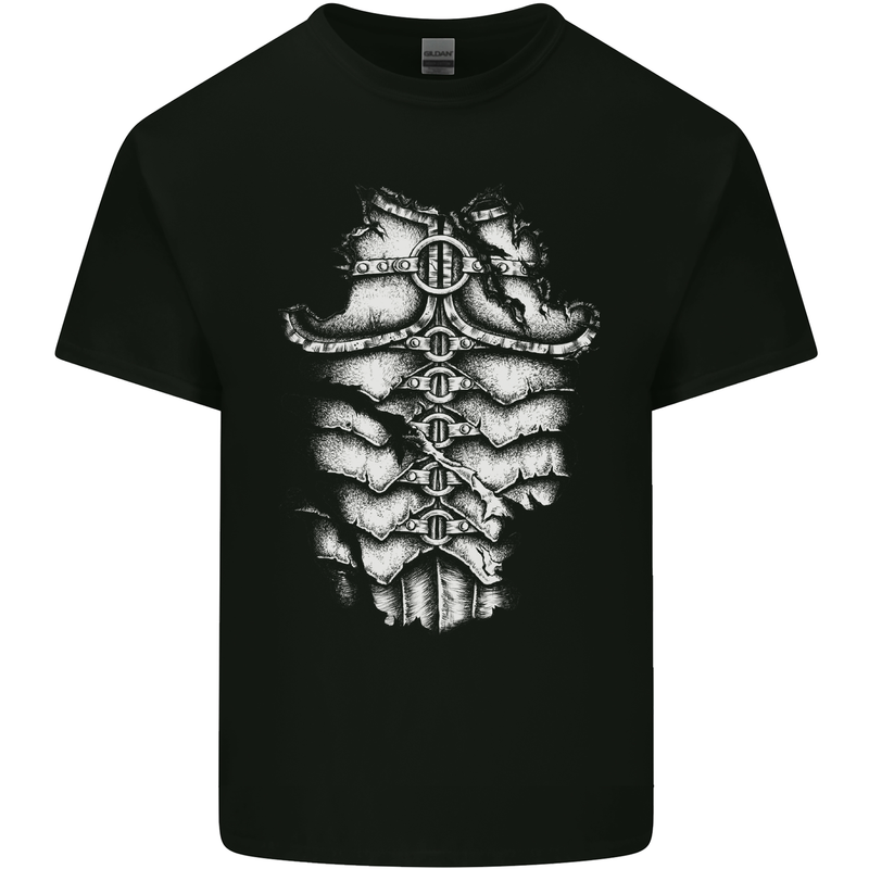 Roman Armour Fancy Dress Warrior Gym MMA Mens Cotton T-Shirt Tee Top Black