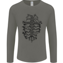 Roman Armour Fancy Dress Warrior Gym MMA Mens Long Sleeve T-Shirt Charcoal
