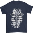 Roman Armour Fancy Dress Warrior Gym MMA Mens T-Shirt Cotton Gildan Navy Blue