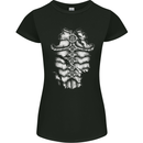 Roman Armour Fancy Dress Warrior Gym MMA Womens Petite Cut T-Shirt Black