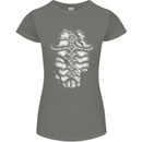 Roman Armour Fancy Dress Warrior Gym MMA Womens Petite Cut T-Shirt Charcoal