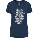 Roman Armour Fancy Dress Warrior Gym MMA Womens Wider Cut T-Shirt Navy Blue