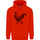 Rooster Camera Photography Photographer Mens 80% Cotton Hoodie Bright Red