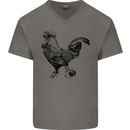 Rooster Camera Photography Photographer Mens V-Neck Cotton T-Shirt Charcoal