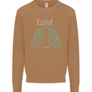 Rooted Christ Christian Catholic Religion Mens Sweatshirt Jumper Caramel Latte