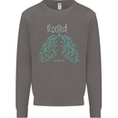 Rooted Christ Christian Catholic Religion Mens Sweatshirt Jumper Charcoal