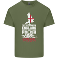 Roots In Poland Polish Polska Flag Orzel Mens Cotton T-Shirt Tee Top Military Green