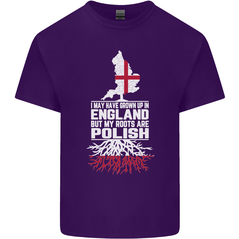 Roots In Poland Polish Polska Flag Orzel Mens Cotton T-Shirt Tee Top Purple