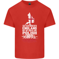 Roots In Poland Polish Polska Flag Orzel Mens Cotton T-Shirt Tee Top Red