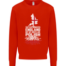 Roots In Poland Polish Polska Flag Orzel Mens Sweatshirt Jumper Bright Red