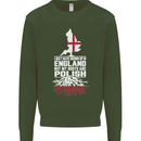 Roots In Poland Polish Polska Flag Orzel Mens Sweatshirt Jumper Forest Green