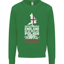 Roots In Poland Polish Polska Flag Orzel Mens Sweatshirt Jumper Irish Green