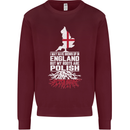 Roots In Poland Polish Polska Flag Orzel Mens Sweatshirt Jumper Maroon
