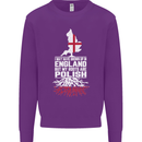 Roots In Poland Polish Polska Flag Orzel Mens Sweatshirt Jumper Purple