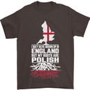 Roots In Poland Polish Polska Flag Orzel Mens T-Shirt Cotton Gildan Dark Chocolate