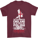 Roots In Poland Polish Polska Flag Orzel Mens T-Shirt Cotton Gildan Maroon