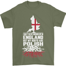 Roots In Poland Polish Polska Flag Orzel Mens T-Shirt Cotton Gildan Military Green