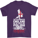 Roots In Poland Polish Polska Flag Orzel Mens T-Shirt Cotton Gildan Purple