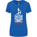 Roots In Poland Polish Polska Flag Orzel Womens Wider Cut T-Shirt Royal Blue